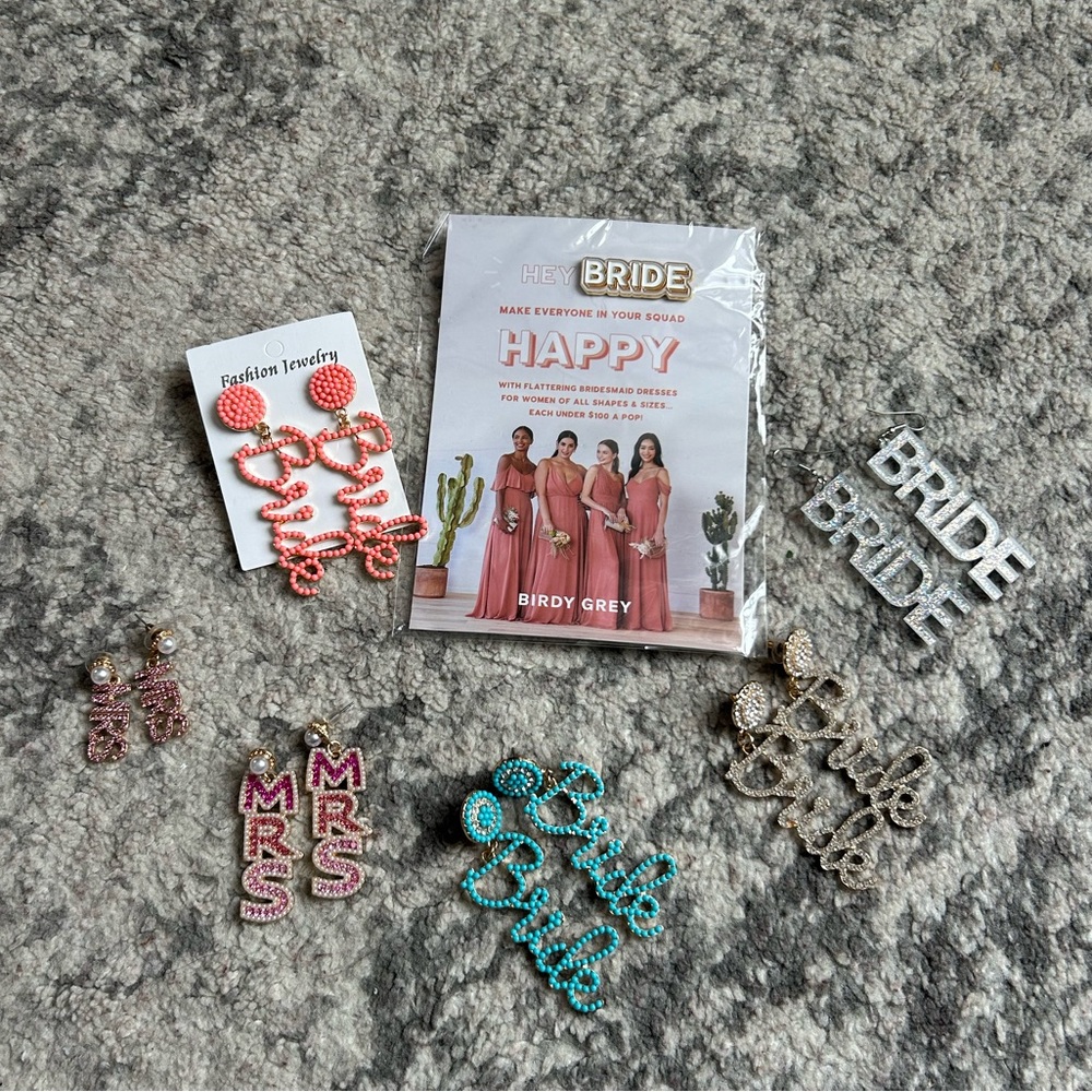 Bride & Mrs Earrings | Sold Separately
